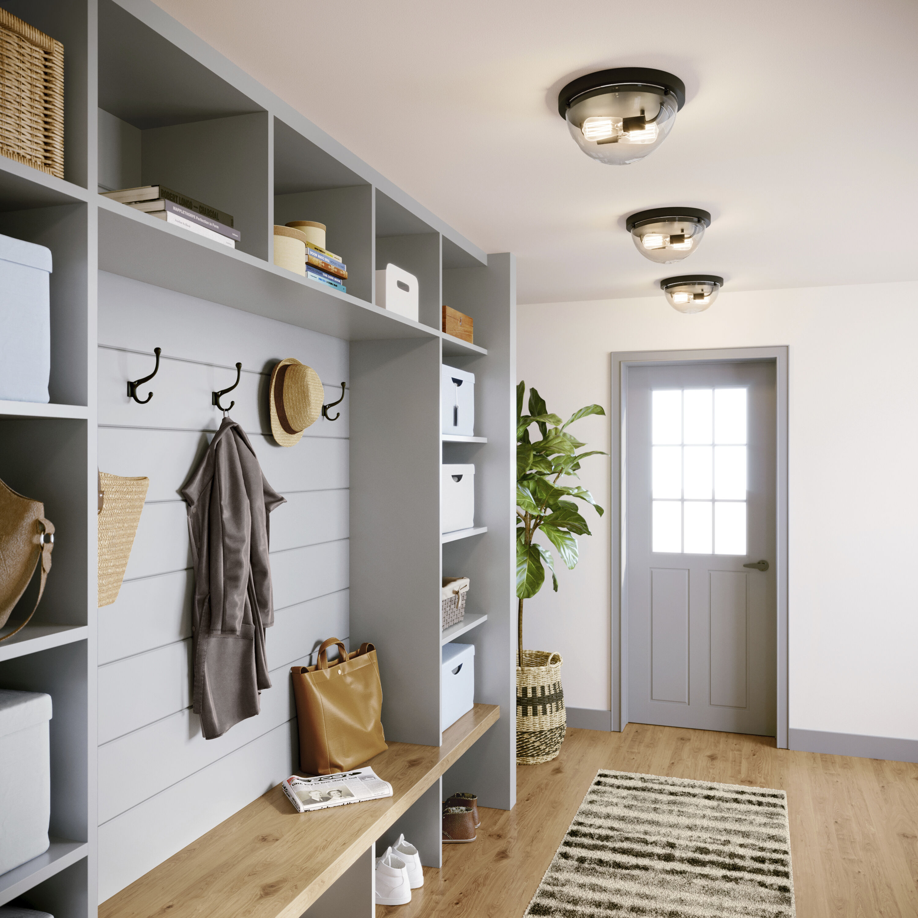 Ashford 2 Light 13 inch Matte Black Flush Mount Ceiling Light